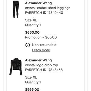 Alexander Wang Crystal Embellished 2 piece set